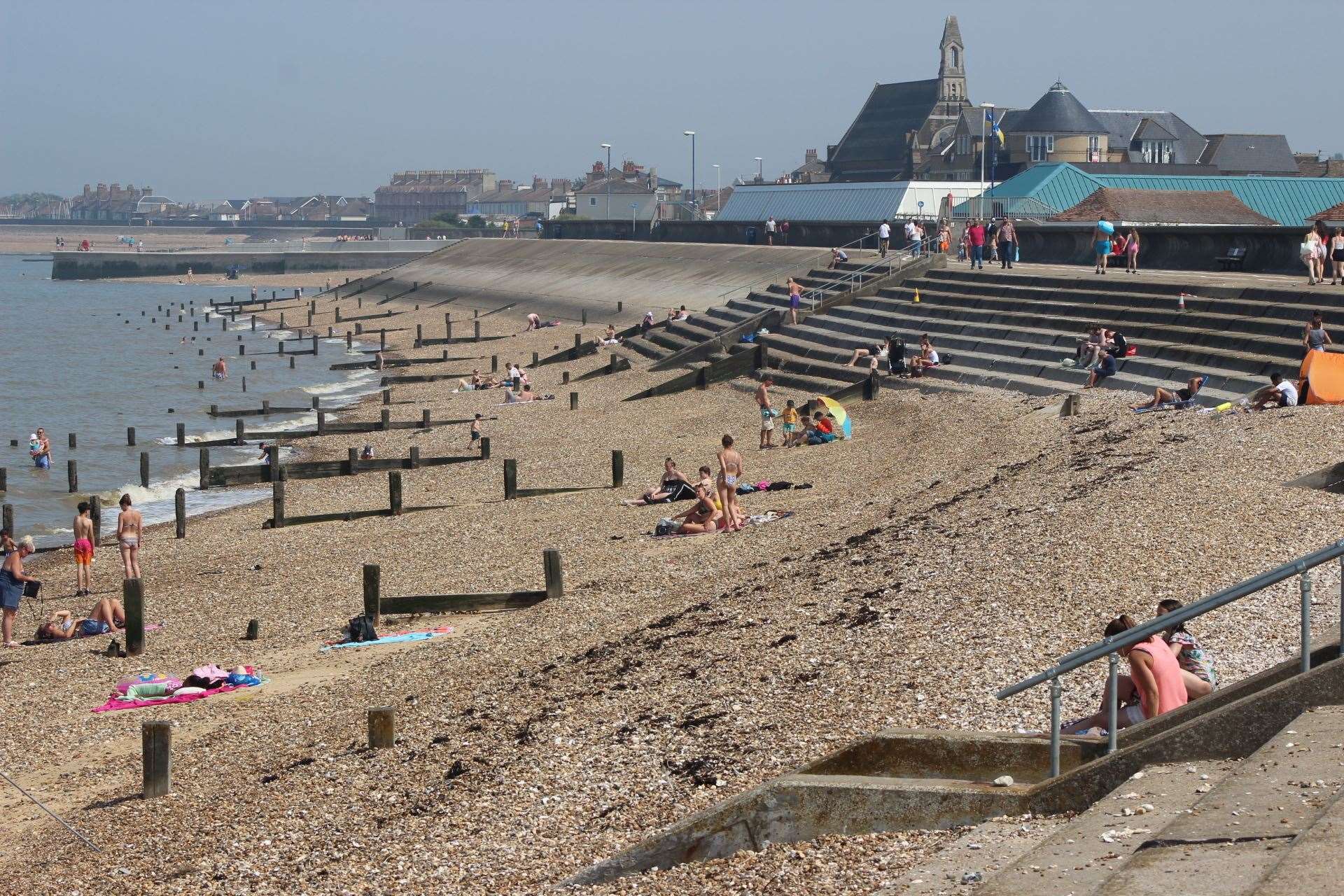 Sheerness beach on Sheppey had 92 sewage 'spills' last summer according to a new report