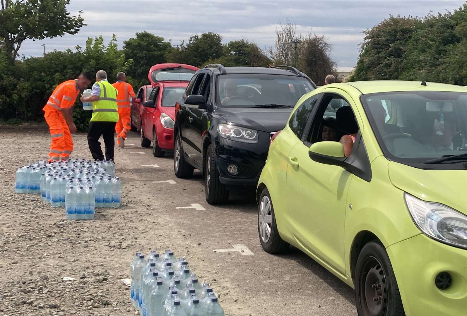 Water collection points were set up around the island for homes and businesses