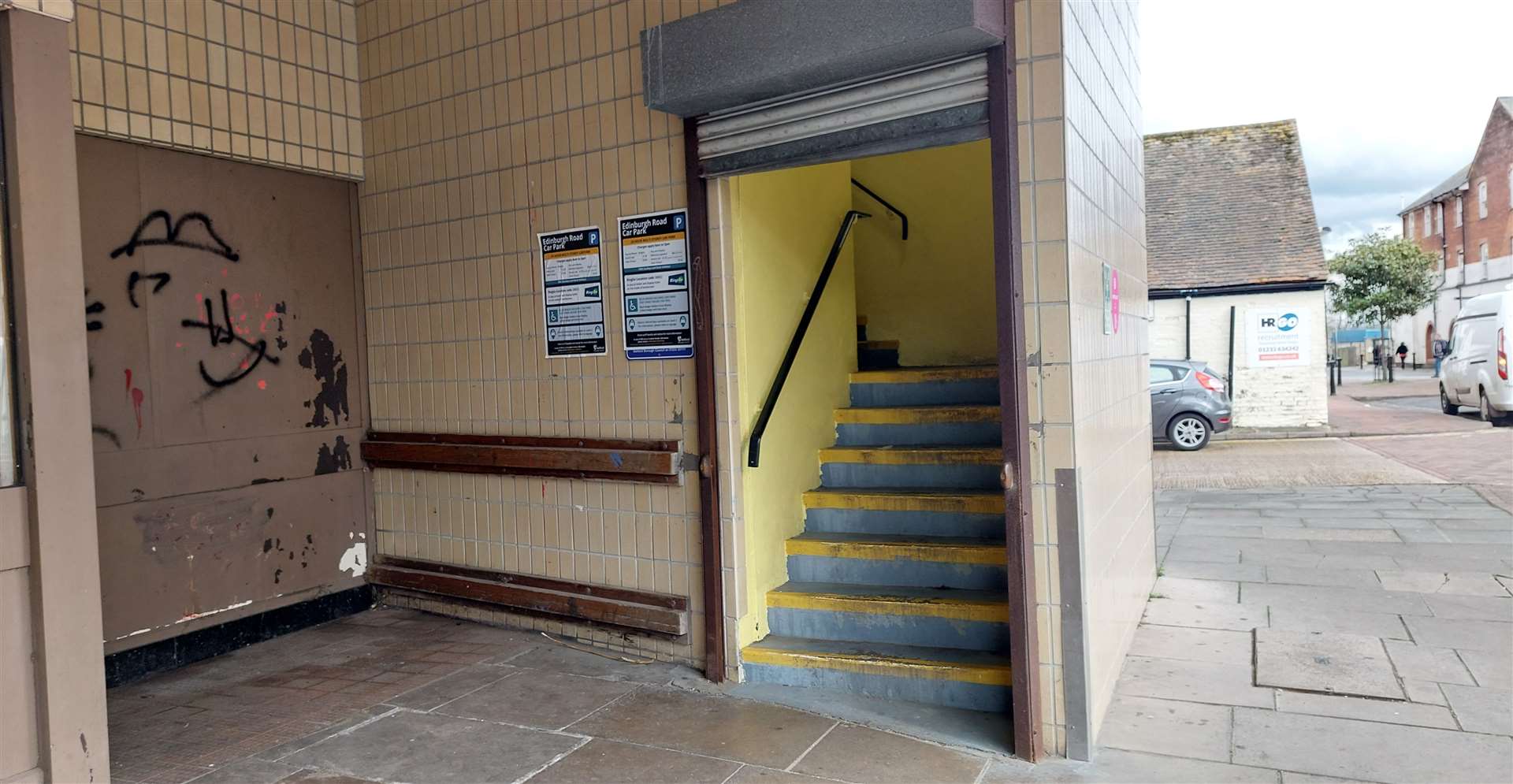 The stairwell in the Edinburgh Road car park is blighted by crime