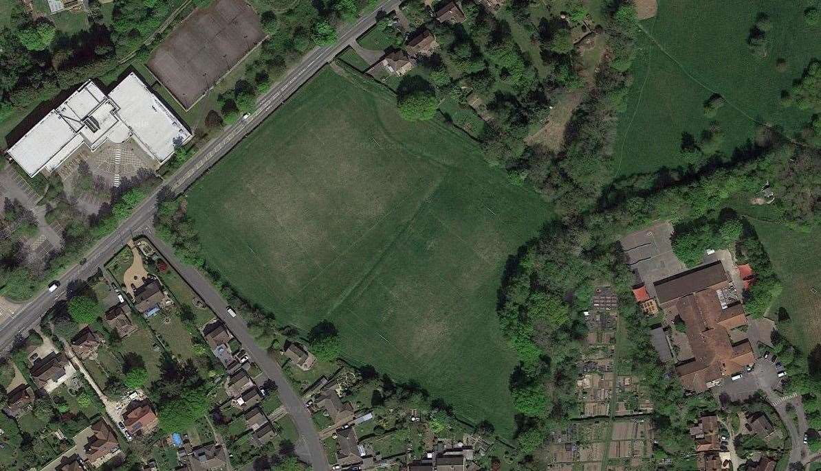 If approved, these two rugby fields in the town would be turned into new homes. Picture: Google