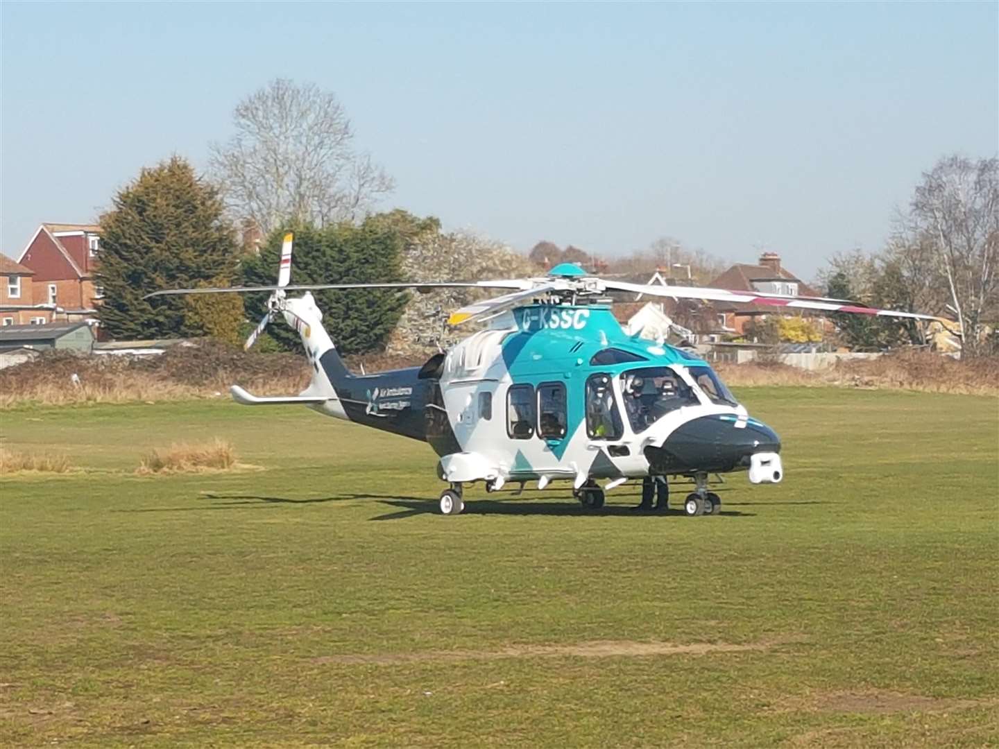 The air ambulance at Ashford Rugby Club (7465719)