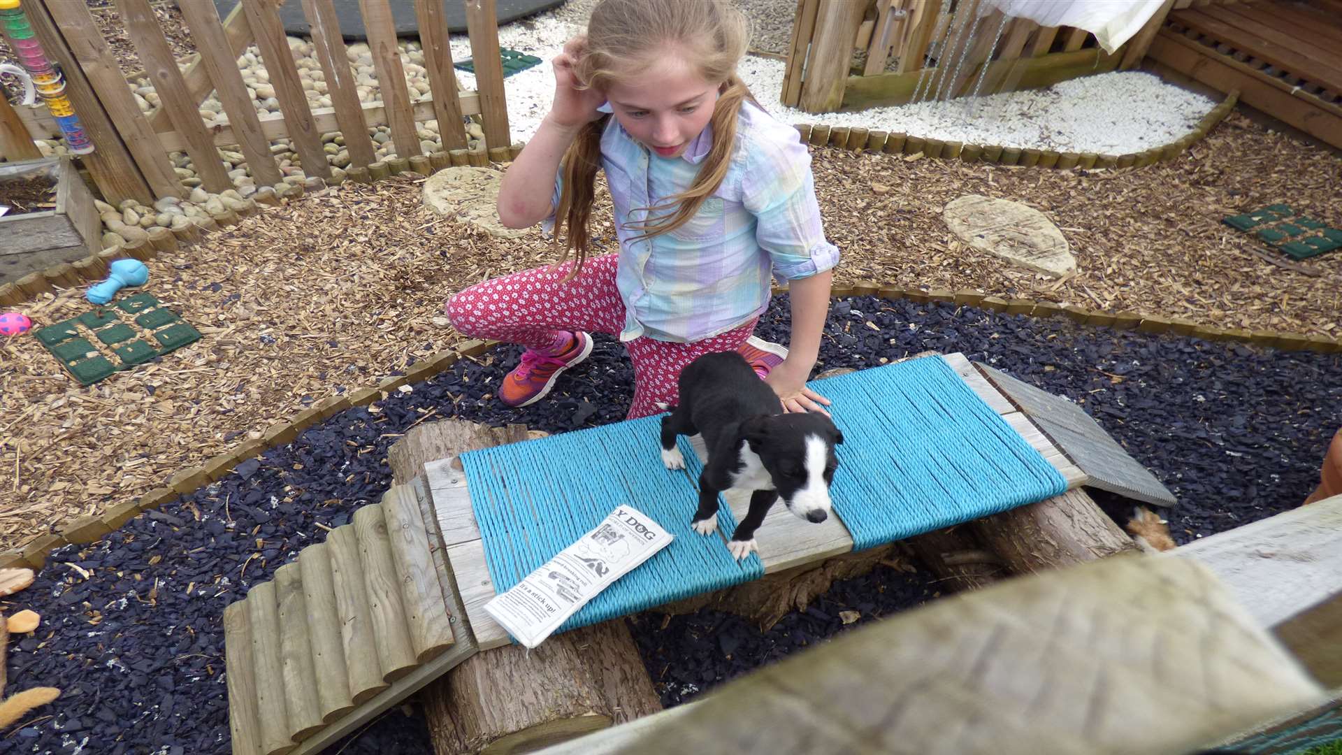 Anna Mallock with one of the puppies at the centre