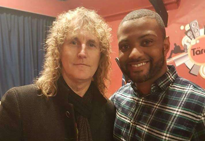 JB of boy band JLS interviewed musician Mick Kenten when he visited Sheppey to record an episode of the BBC TV flagship religious programme Songs of Praise