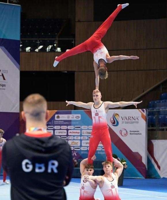 The gymnasts won gold in the senior men’s balance competition at the 2023 European Acrobatic Championships Picture: british-gymnastics.org