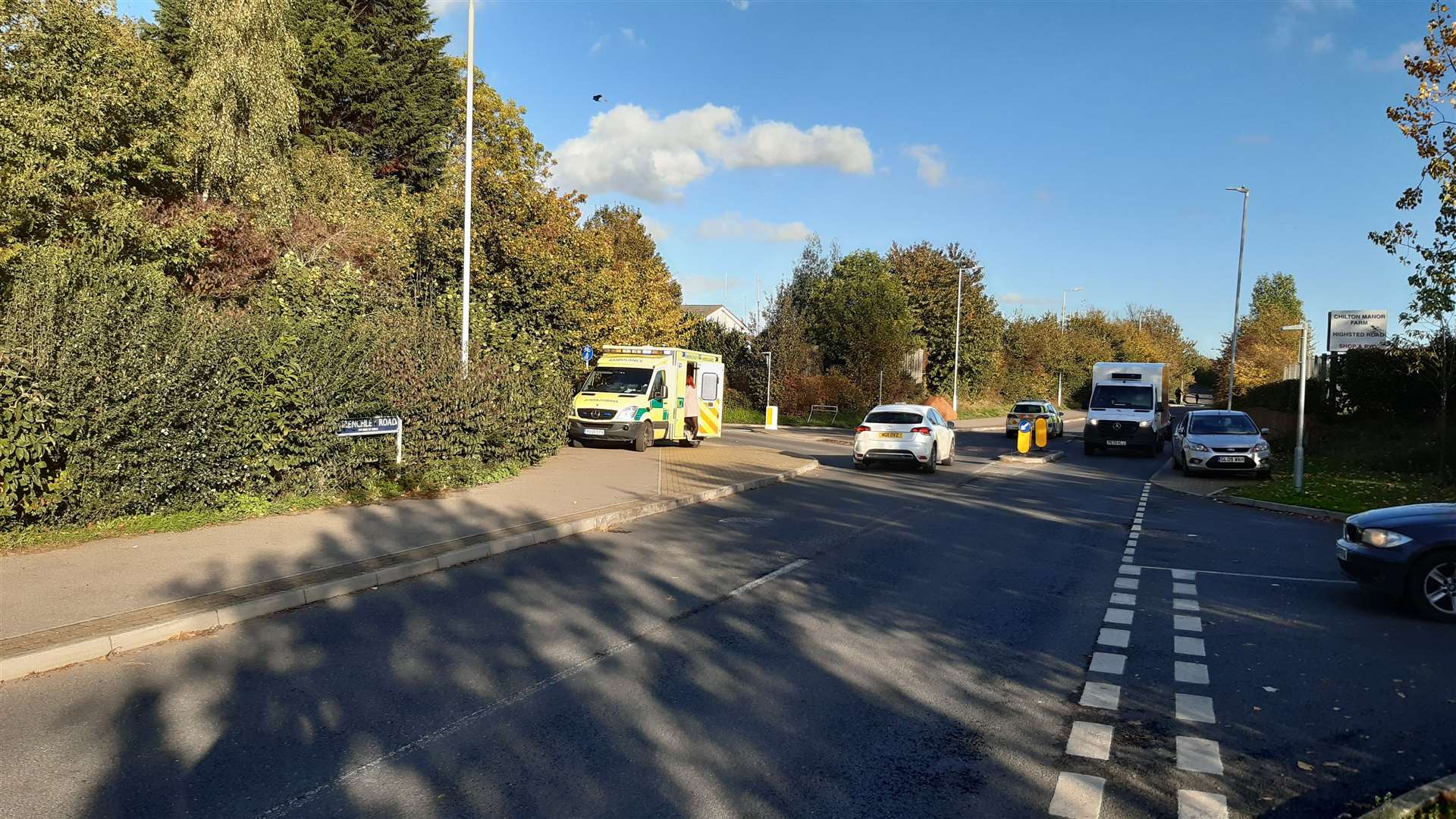 Emergency services were called to Swanstree Avenue in Sittingbourne following a crash