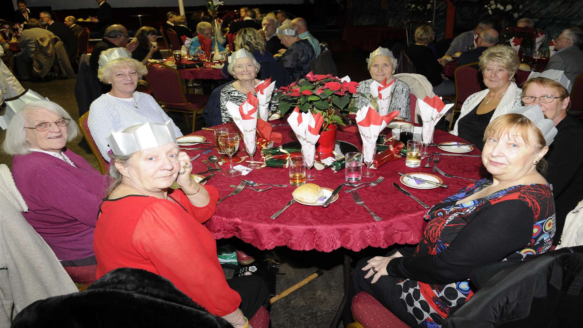Guests enjoy their Christmas lunch.