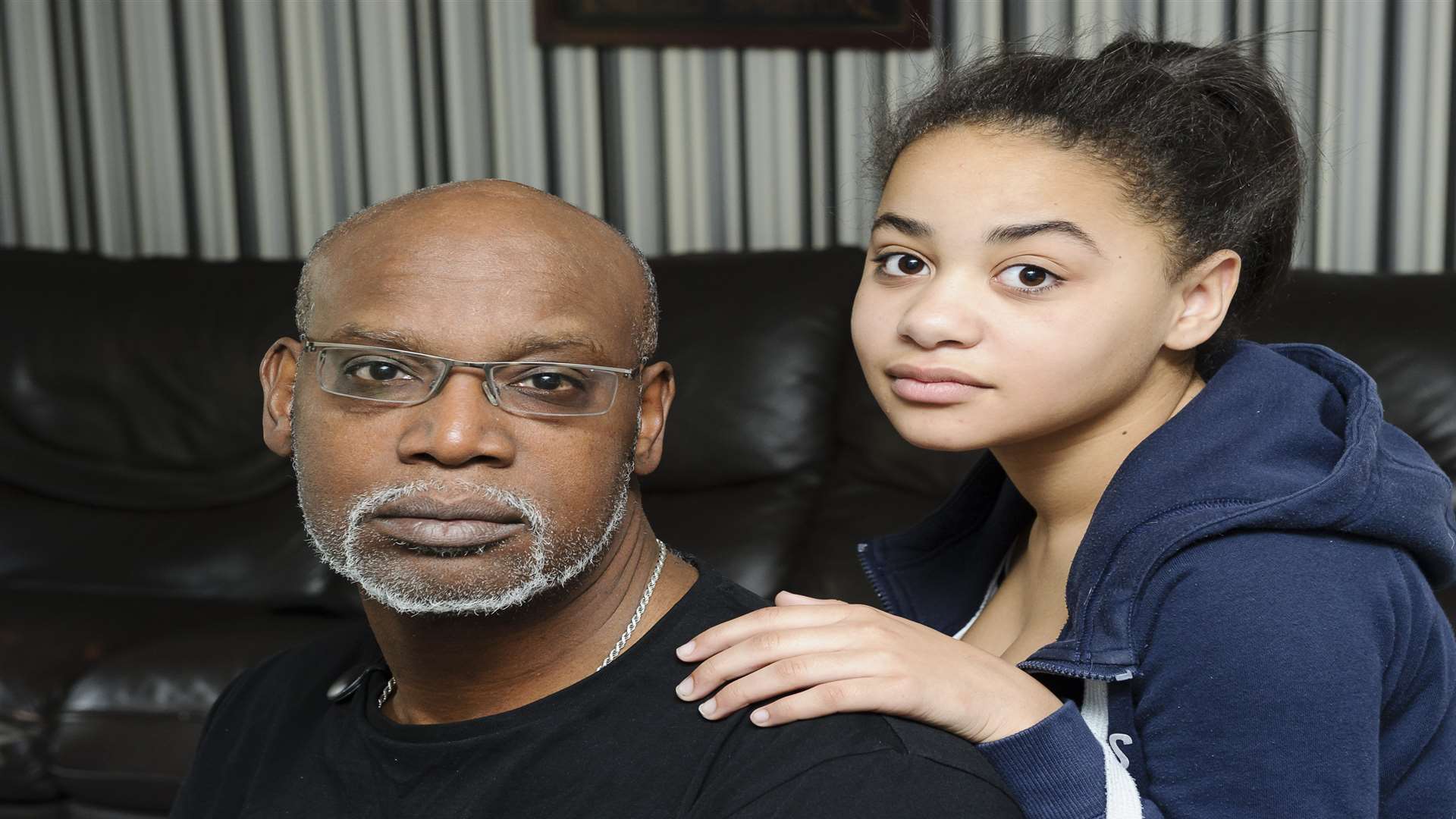 Terry Joseph with his daughter Nicole Todd, 13, of Reed Court, Greenhithe