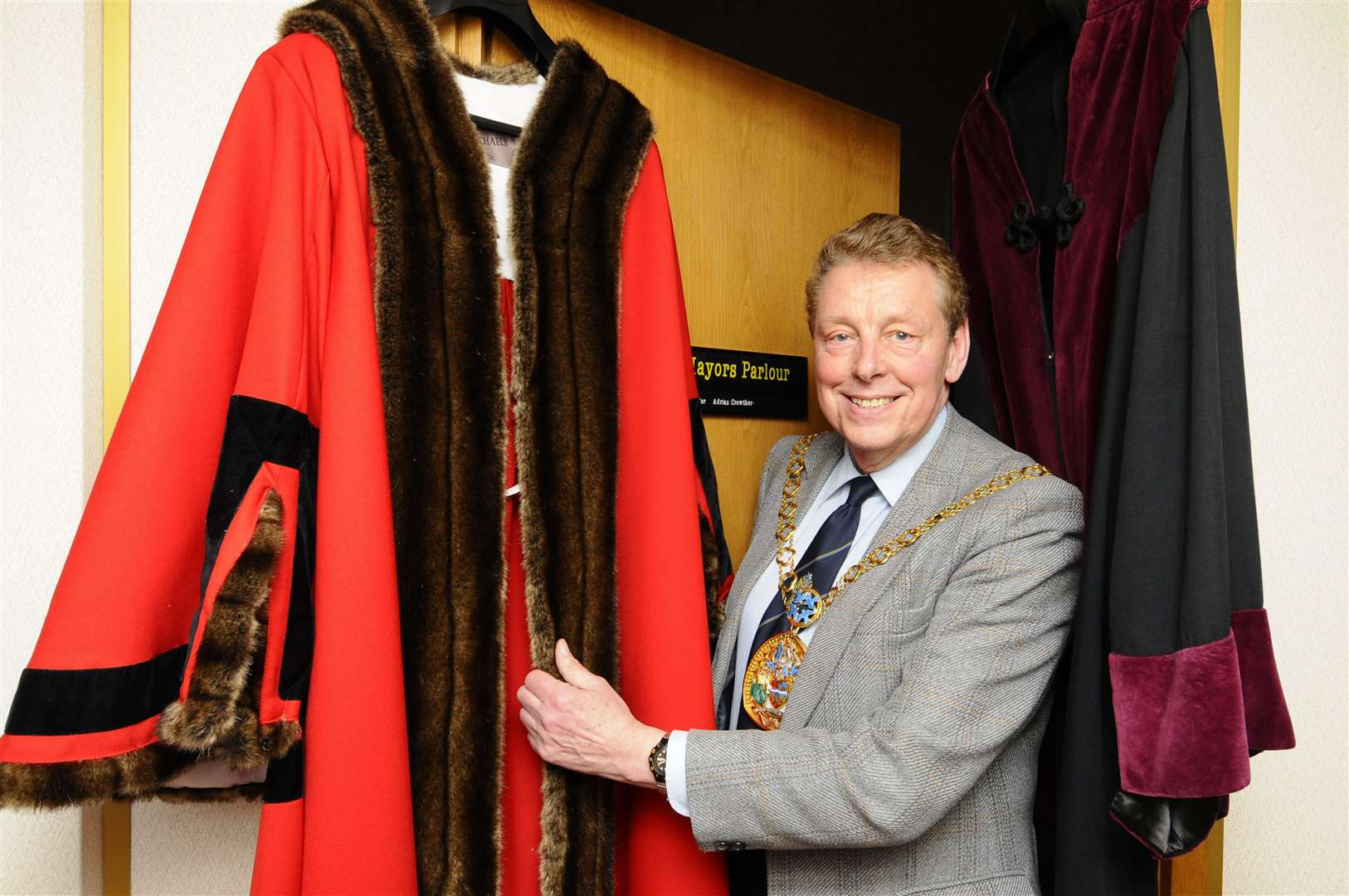 Adrian Crowther with his new mayoral coat in 2010. Picture: Andy Payton