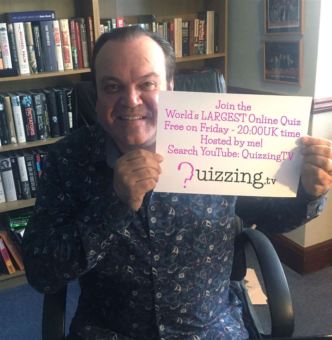 Shaun Williamson has been quizmaster for the World's Largest Online Quiz during lockdown