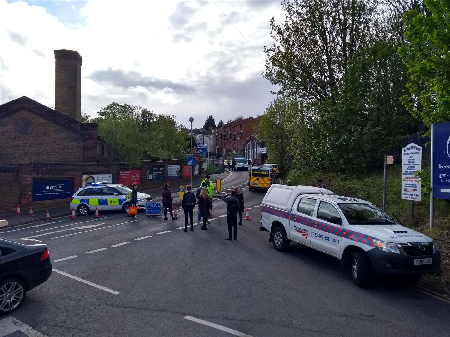 Police at the scene of an 'incident' near Maidstone Barracks station