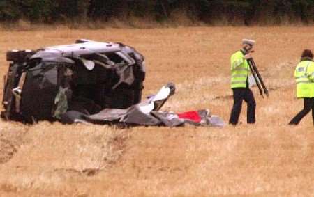 Police at the scene of last summer's tragedy. Picture courtesy STEPHEN HUNTLEY/ESSEX-PIX.COM