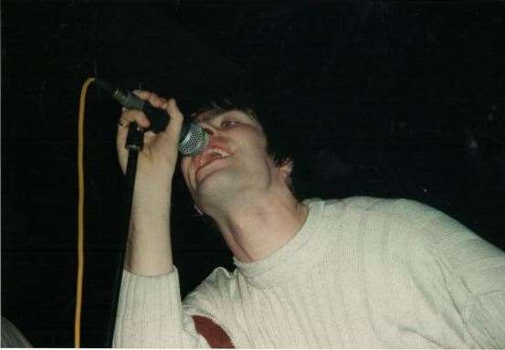 Liam Gallagher singing with Oasis at The Forum in Tunbridge Wells in 1994. Image: Stephen Geer