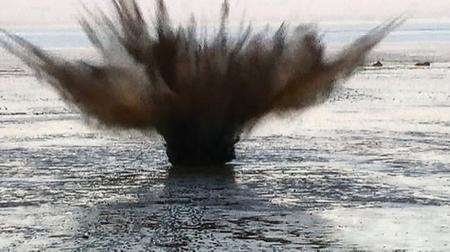 Controlled explosions of the ordnance are carried out off Leysdown