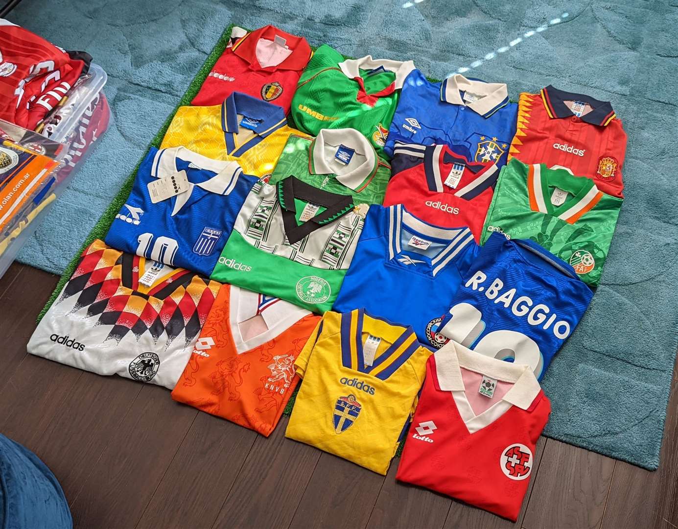Baz Davison's jersey collection from the 1994 USA World Cup