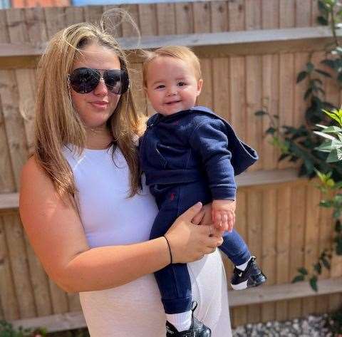 Snodland mum Tay Carter is warning people after her young son accidentally turned their electric cooker on, setting the kitchen on fire. Picture: Tay Carter