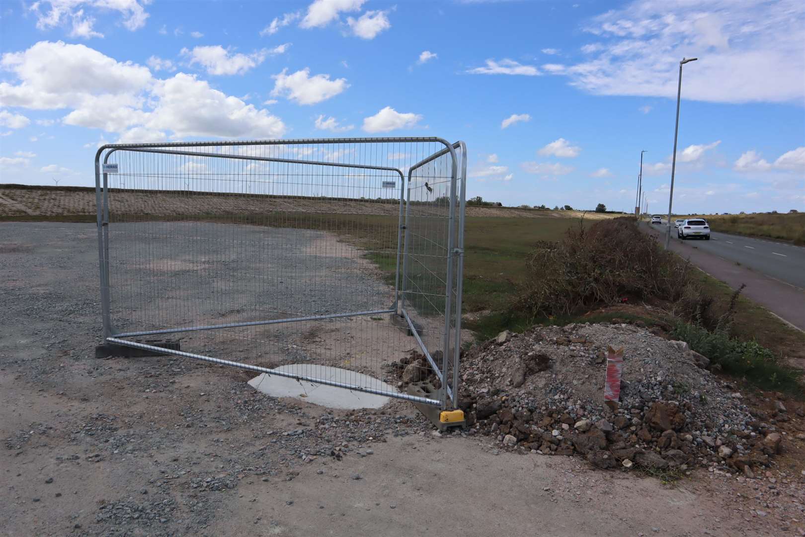 Overflow car park opposite the shingle bank at Minster is now open and awaiting height barriers