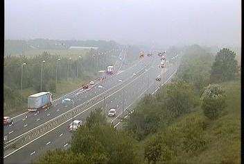 The crash has closed the M20. Picture: Highways England