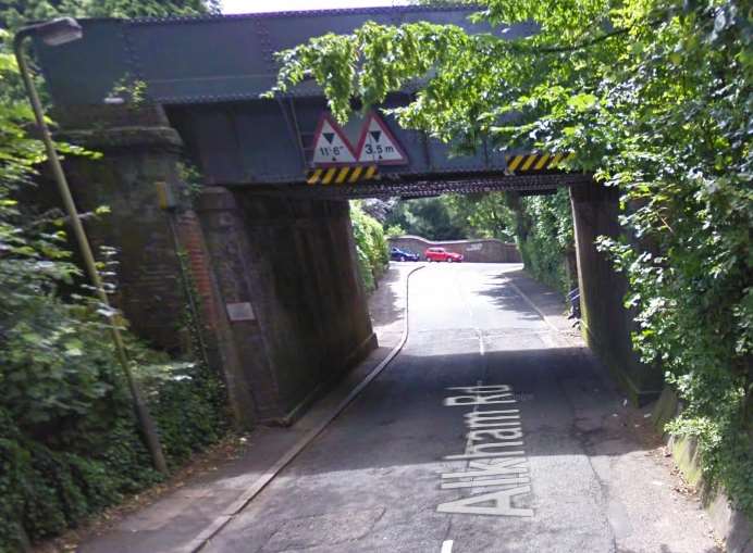 A car has struck the bridge. Picture: Google Maps
