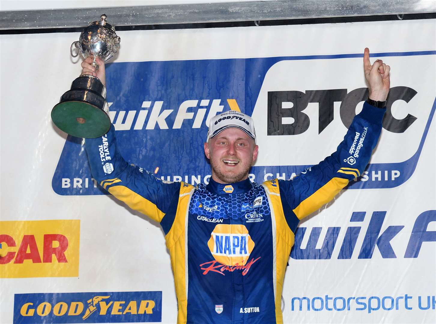 Ash Sutton secured his fourth British Touring Car Championship crown in race one on Sunday. Picture: Simon Hildrew