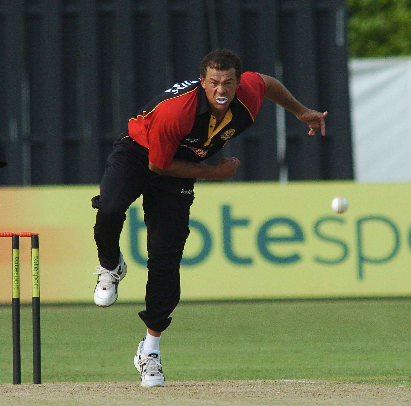 Andrew Symonds bowling for Kent Picture: Ady Kerry