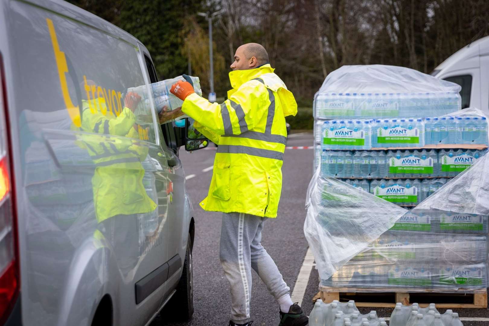Bottled water stations were set up at Mote Park in Maidstone and Headcorn Aerodrome. Picture: South East Water