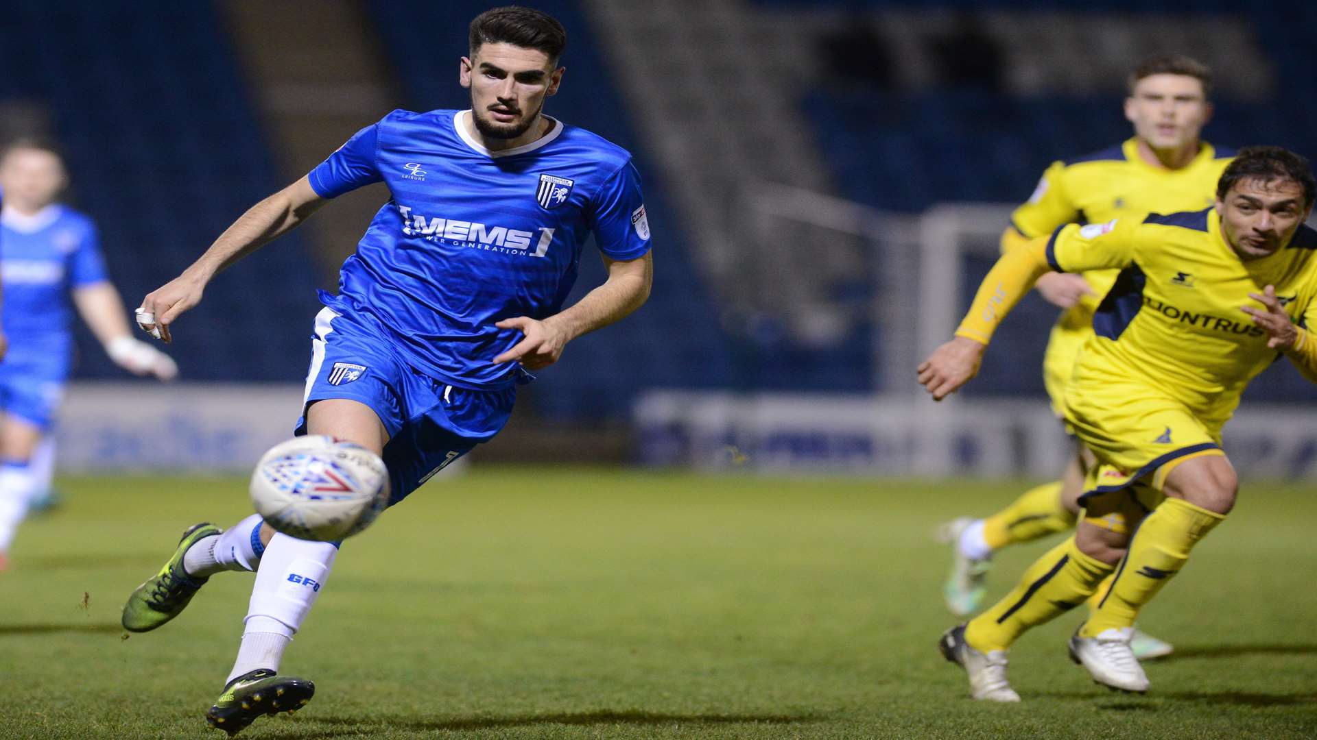 Conor Wilkinson goes on the attack for Gills against Oxford. Picture: Gary Browne