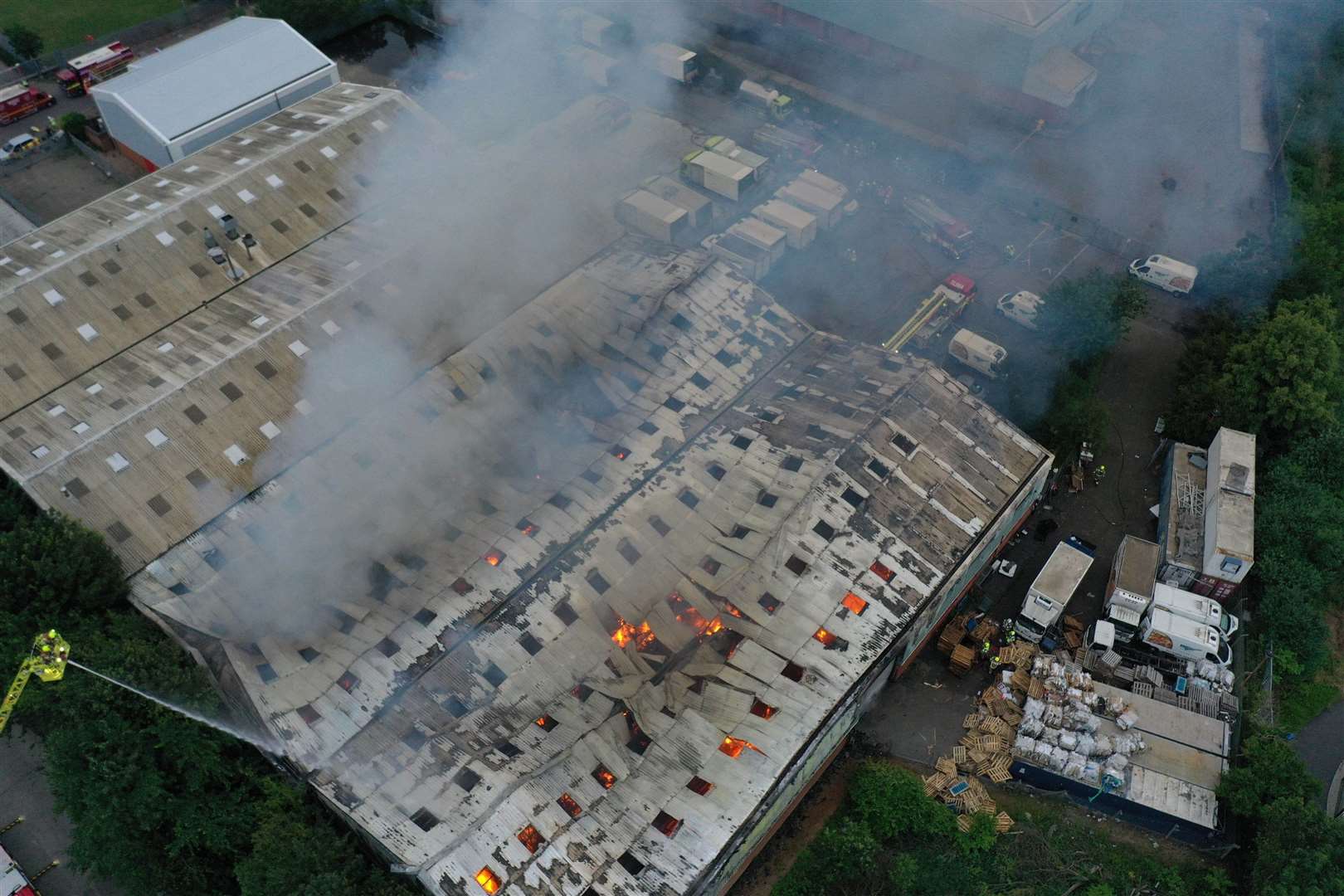 Flames tore through the entire unit Picture: UKNIP