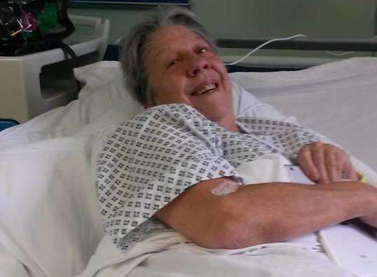 Susan Bidgood in her hospital bed (4952743)