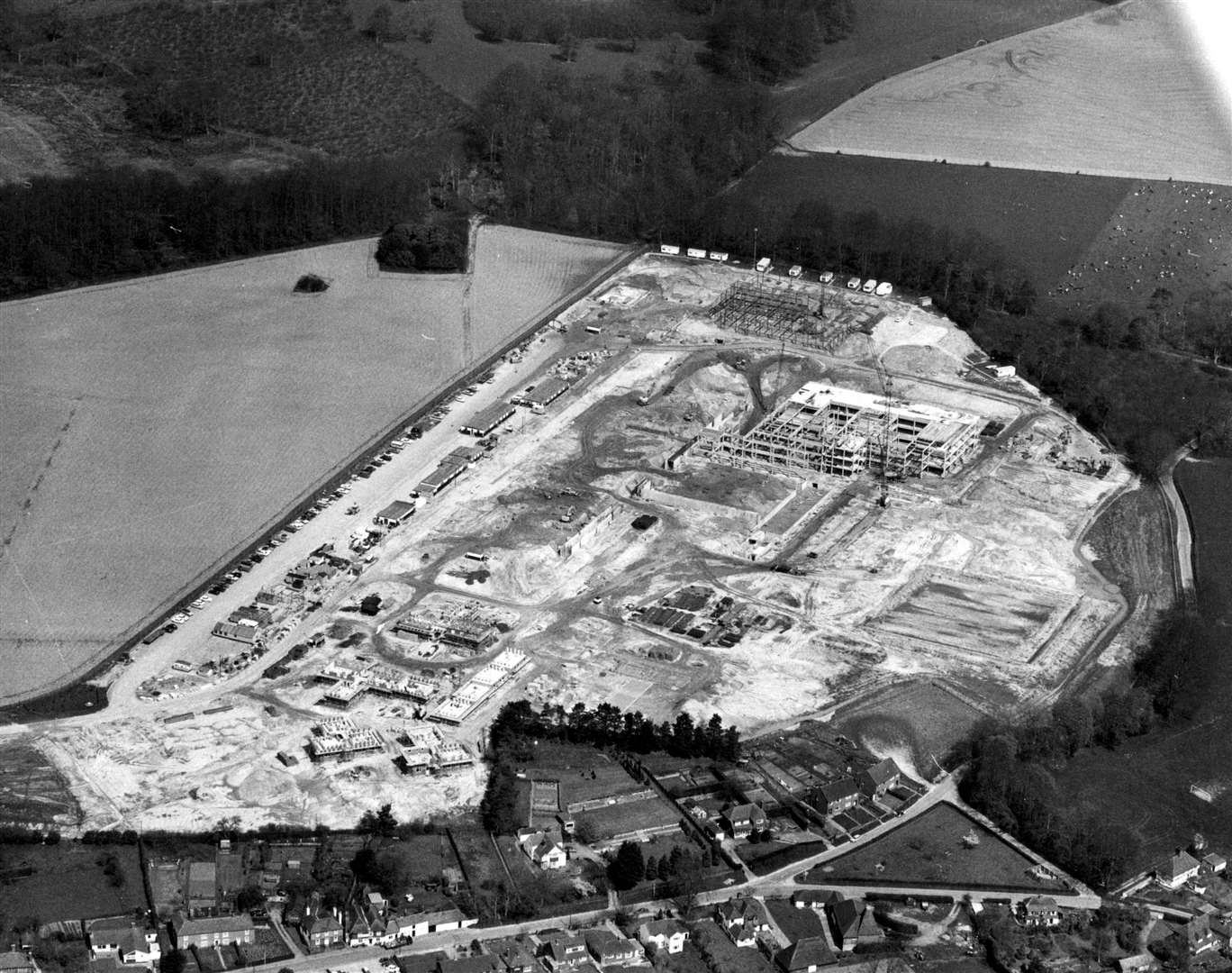 The William Harvey site at Lacton Green, Willesborough, taking shape in 1973. Picture: Steve Salter