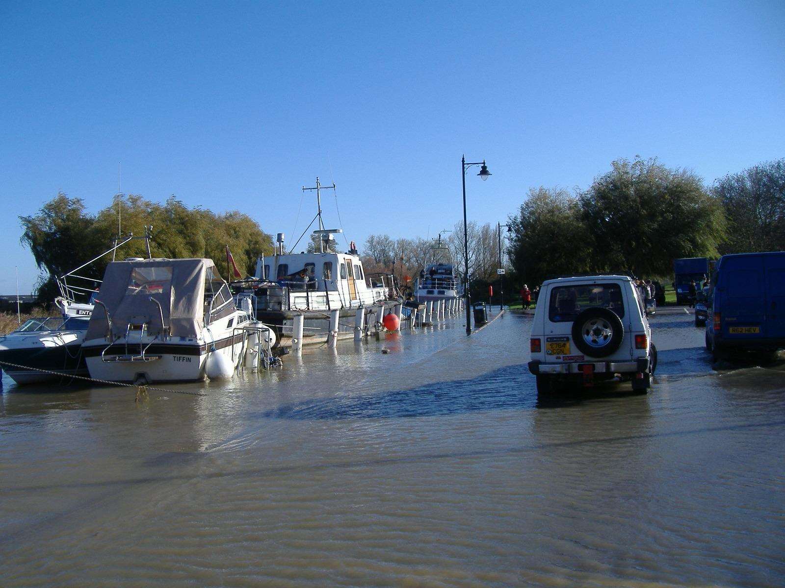 The Quay at Sandwich during a previous tidal surge in 2007. Picture by Julie Dickson