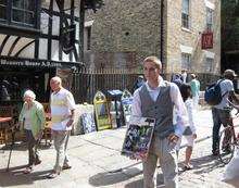 Water Lane Punts from Cambridge ply their trade next to the Canterbury Historic River Tours base at the Weavers