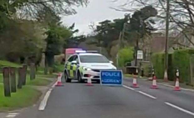 The A252 between Challock and Charing was shut following the fatal crash at just before 7am
