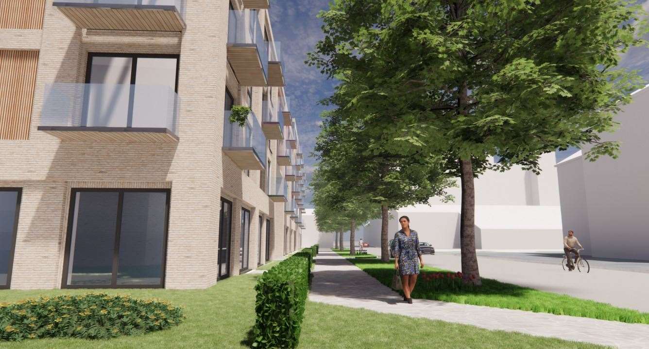Plans for 80 apartments and three commercial units to be built in St Peter's Street, Maidstone, have been submitted to the council. Picture: APX Architecture