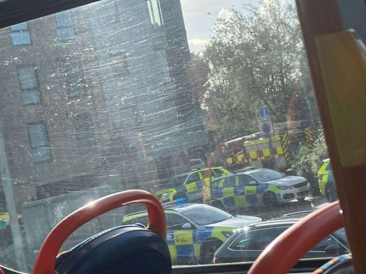 All emergency services were pictured at the scene earlier this morning