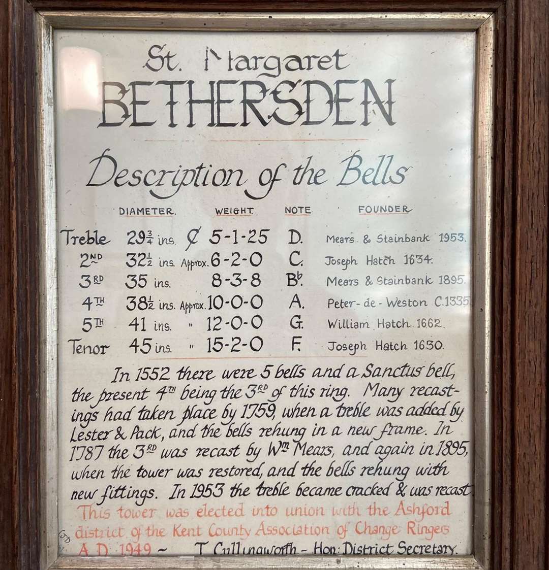 The Bethersden bells could fall silent without intervention. Picture: Jane Baerselman