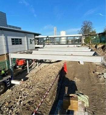 Construction is under-way for the new ward. Picture: Dartford and Gravesham NHS Trust