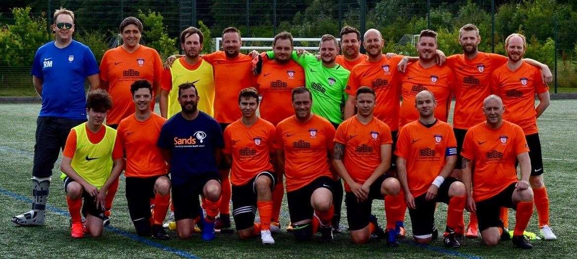 The Sands Kent United FC wearing the kit that has since been stolen