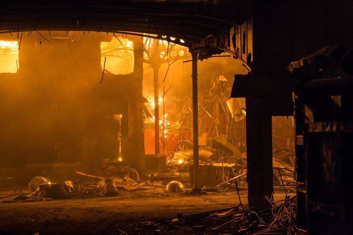 Dan Desborough captured some stunning images of the inside of the building as it burned