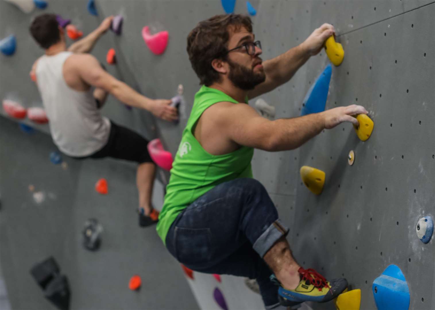 The gym has a range of different routes to climb, from beginner through to advanced.