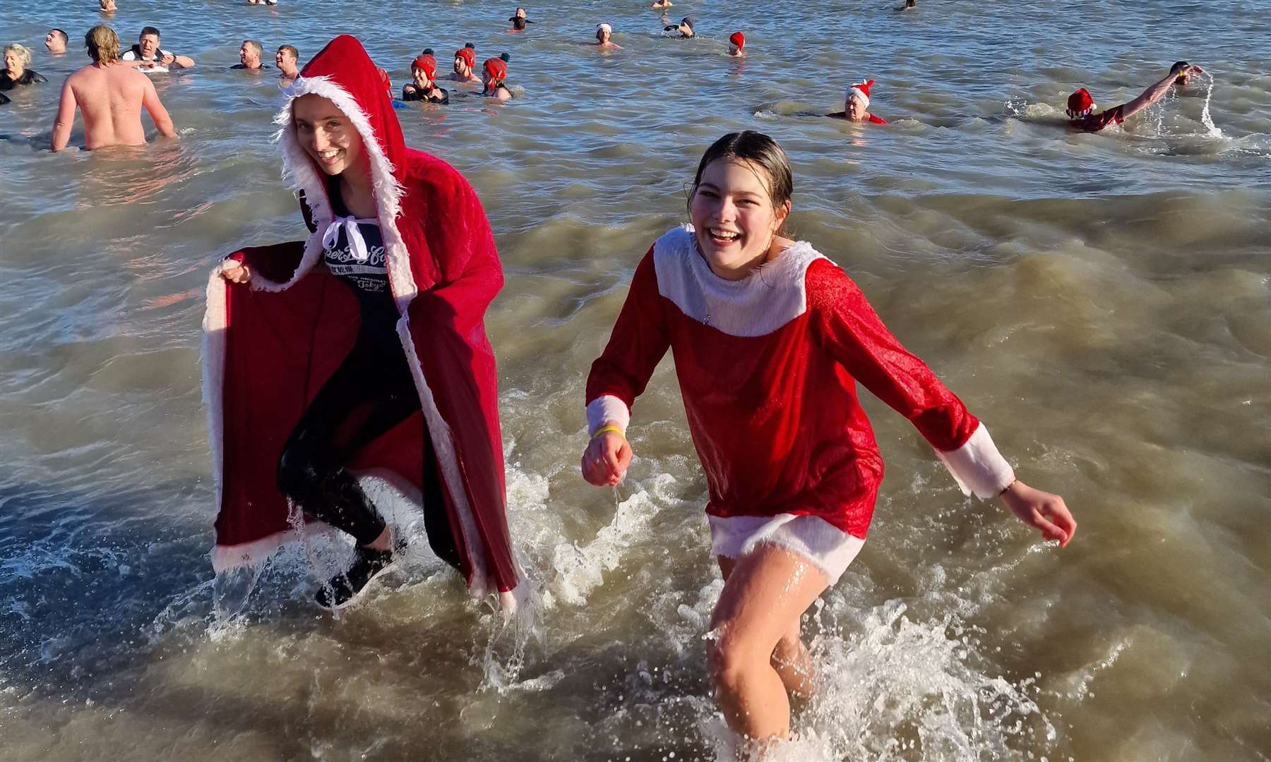 Deal’s Boxing Day Dip saw lots of swimmers dress up and head into the sea last year. Picture: The Unofficial Photographer