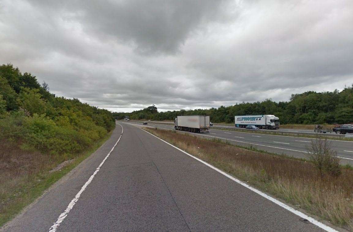 The crash happened on the slip road for junction 8 of the M20. Picture: Google Maps