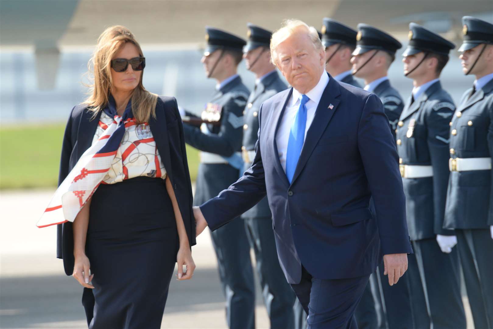 Arrival of The President and wife Melania at Stansted Airport for State Visit to the UK Picture: Vikki Lince