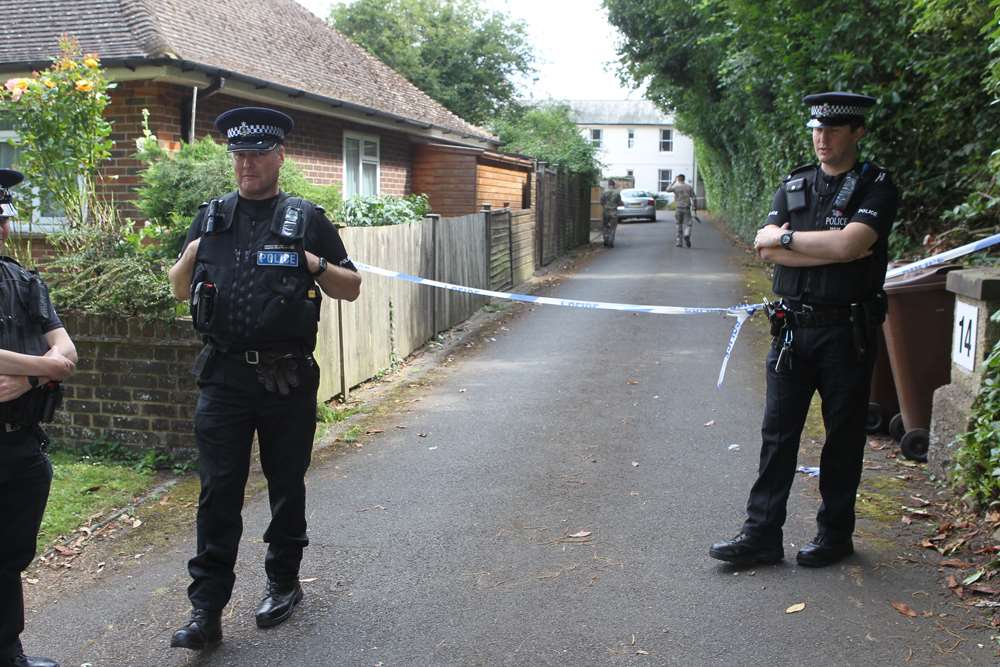 Police cordoned off the house in Hilbert Road
