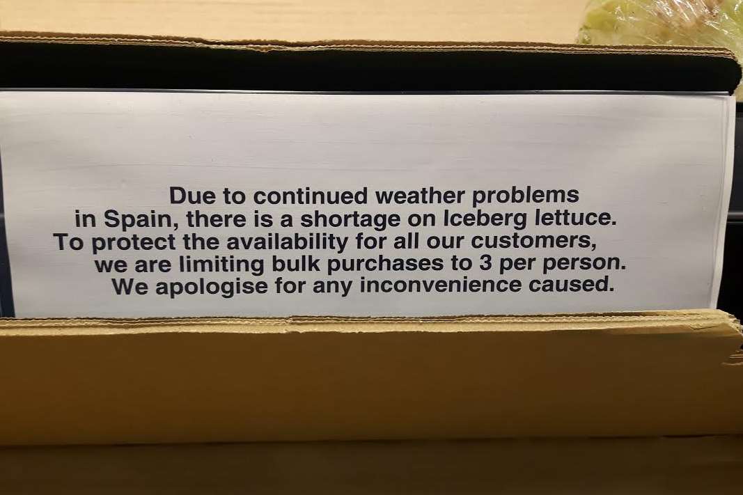 Apology sign in Whitstable's Tesco Extra