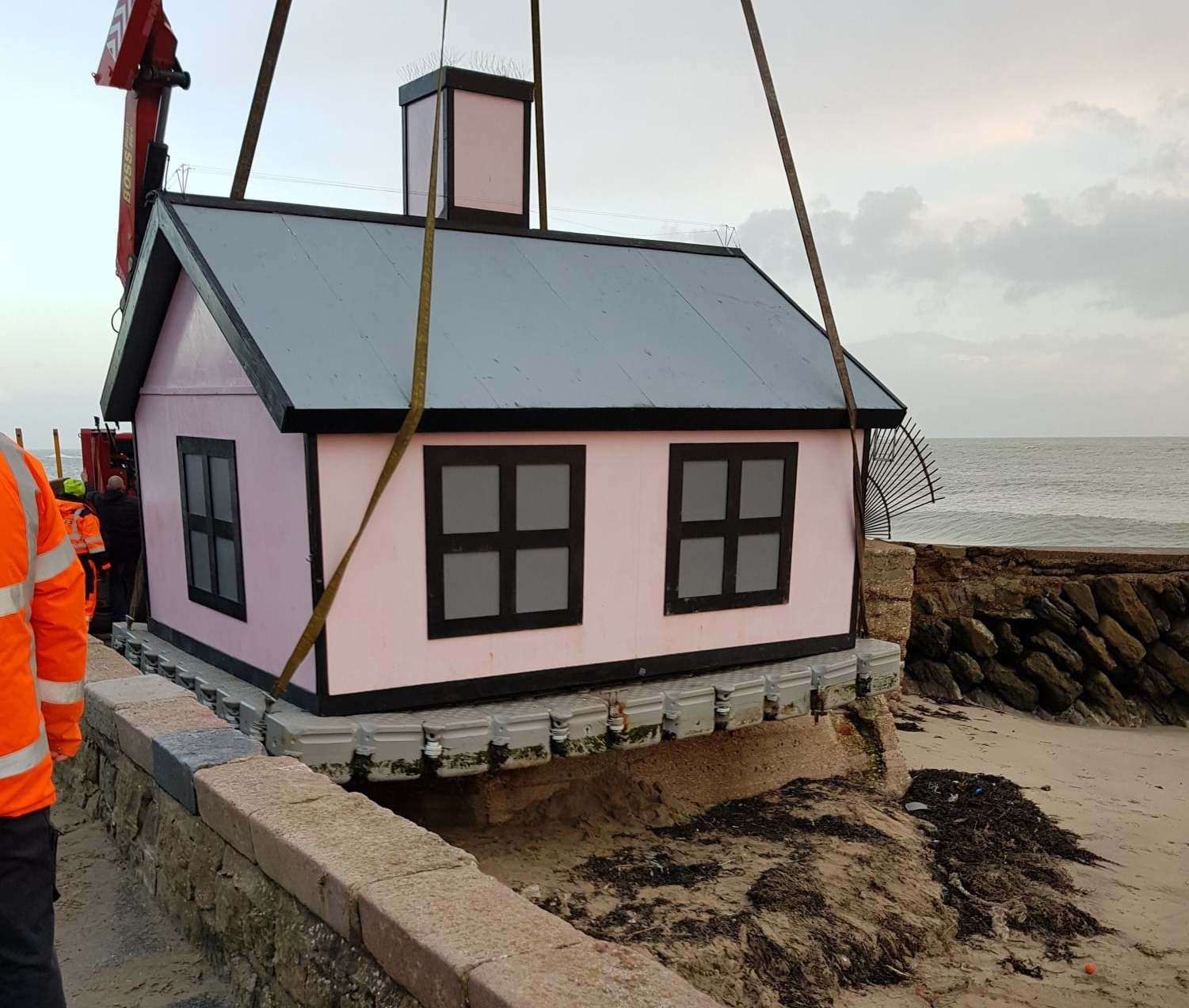 Crews managed to secure the house before it made its way to sea. Picture: Folkestone Rescue