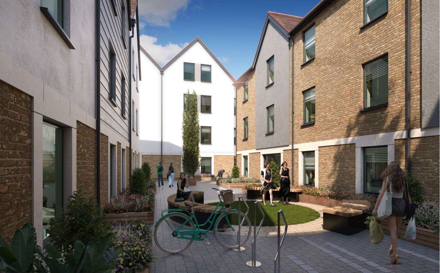 A CGI of the courtyard area. Picture: Paul Roberts Developments