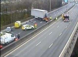 Emergency services were called to the scene of the crash on April 7, 2021. Picture: Highways England