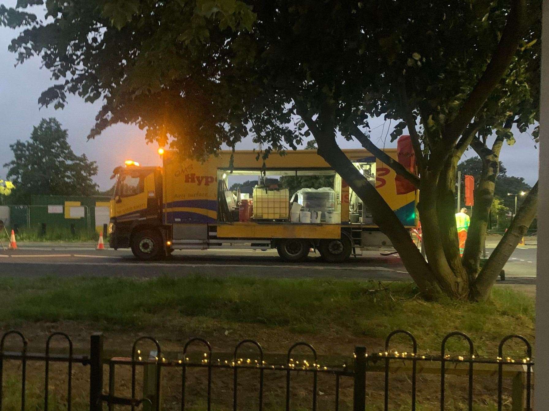 Workmen in Sonora Way, who are working on widening a junction. Picture: Susan May