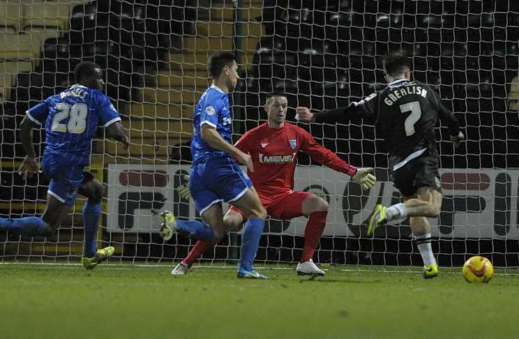 Gillingham concede their third goal against Notts County. Picture: Barry Goodwin