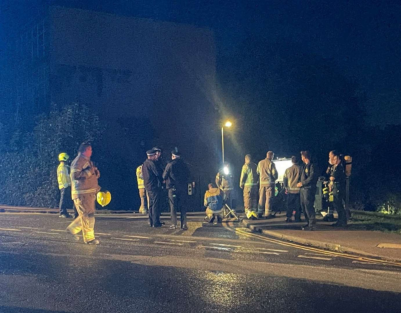 Emergency services at the scene of a fire in Ordnance Street, Chatham. Picture: Gabriel Morris/KMTV